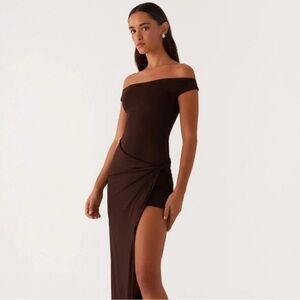Peppermayo Exclusively Amerie Maxi dress in chocolate